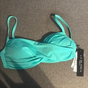 La Blanca Teal Twist Bikini Top